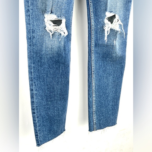 RE/DONE Dusty Destroy High-Rise Ankle Crop Jeans - Picture 8 of 13